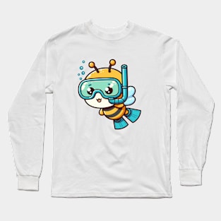 Cute bee Snorkeling Long Sleeve T-Shirt